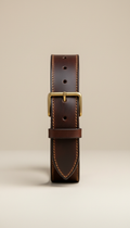 Espresso Leather Field Belt Hand-Stitched