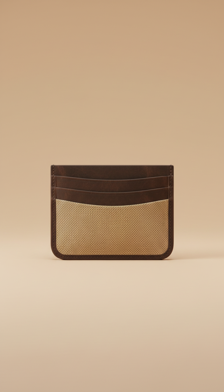Canvas-Trimmed Minimalist Card Holder
