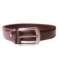 Dark Brown Classic Leather Belt - Front View