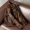 Distressed Brown Leather Jacket