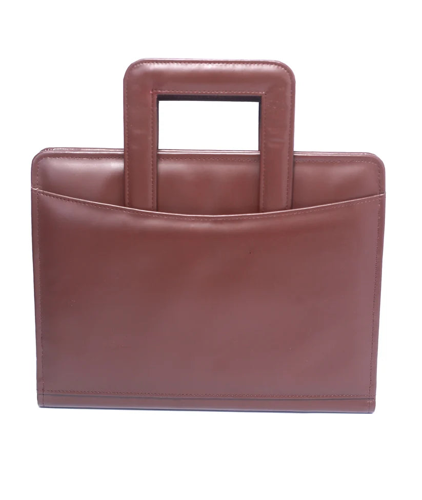 Leather Executive Portfolio Bag - Front View
